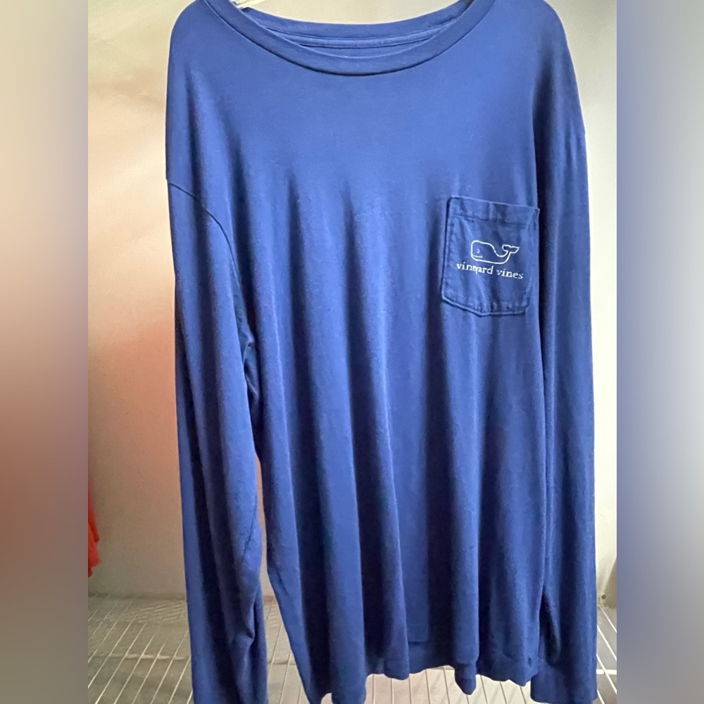 Royal Blue Vinyard Vines Logo Classic Long Sleeve TShirt